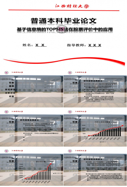 江西财经学院本科毕业答辩PPT模板