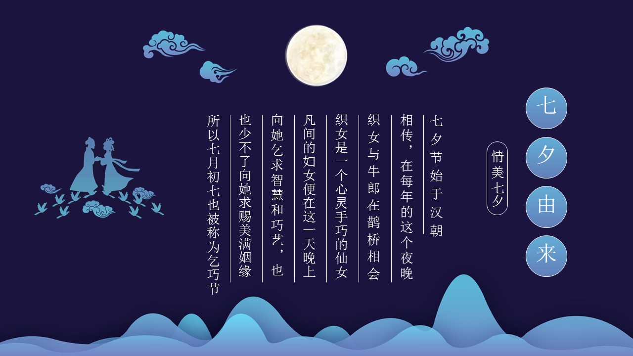 七夕缘精美七夕情人节PPT模板