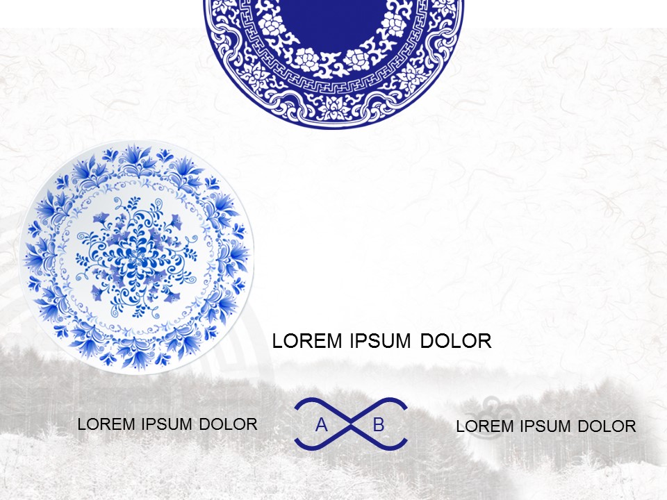 水墨青花中国风PPT模板