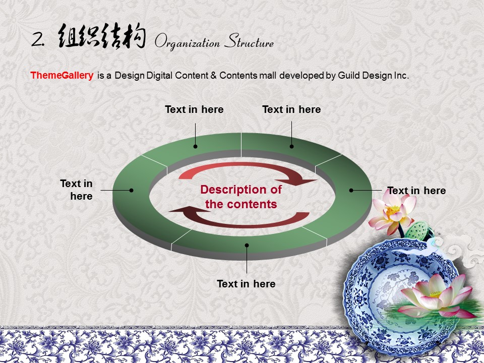 青花瓷荷花美女瑜伽中国风公司简介PPT模板