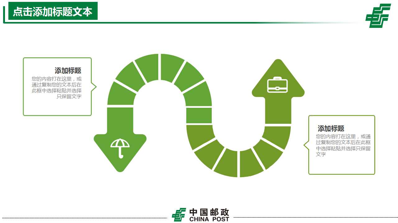 邮政储蓄专用清新PPT模板