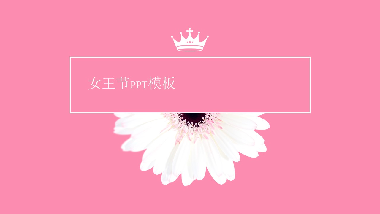 我的女王粉色系韩范妇女节ppt模板
