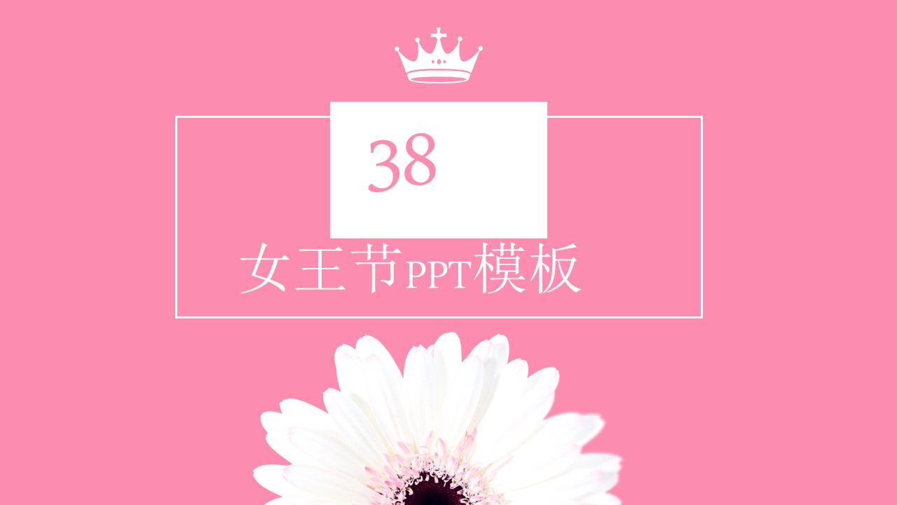 我的女王粉色系韩范妇女节ppt模板