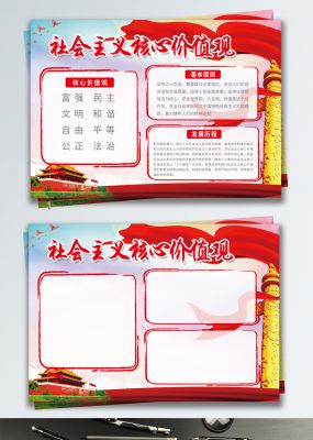 红色党建社会主义核心价值观宣传手抄报