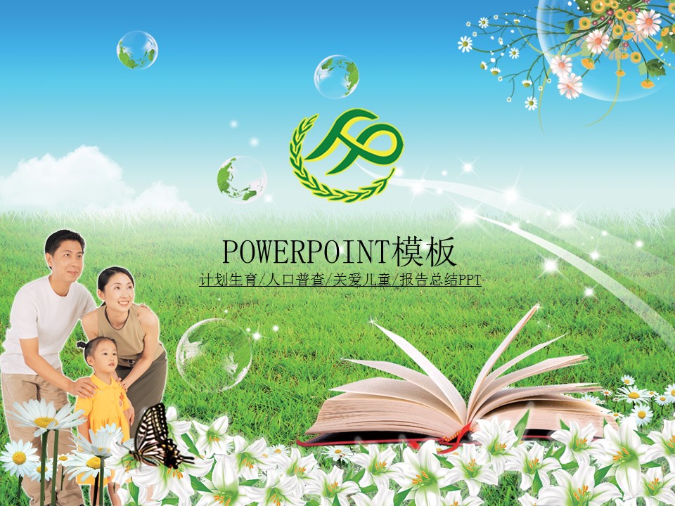 计划生育人口普查关爱儿童报告总结PPT模板