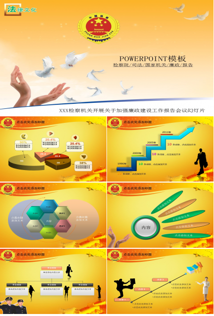 检察院司法国家机关公正廉明报告总结PPT模板