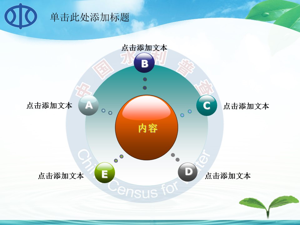 水利自然环保生态绿色节约用水环保PPT模板