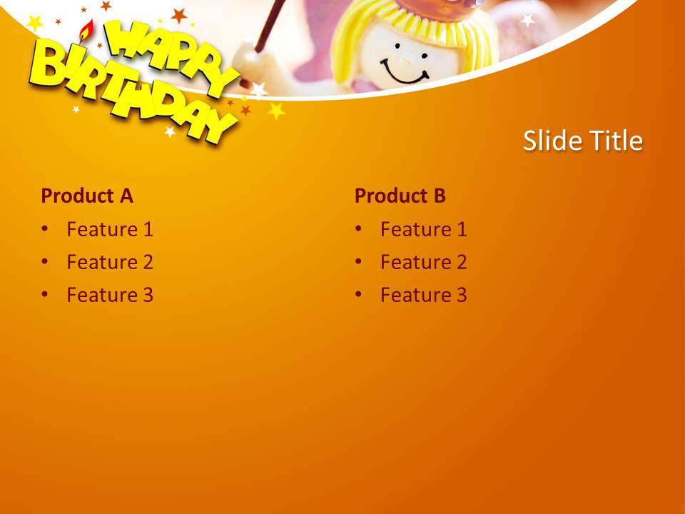 魔法小公主背景的生日幻灯片模板