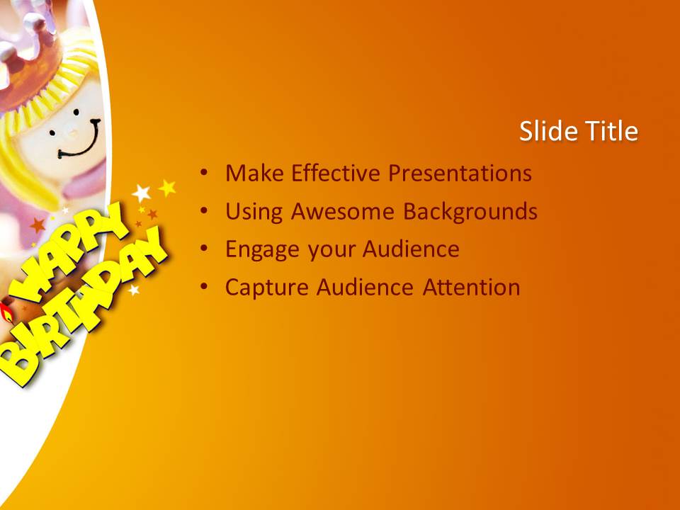 魔法小公主背景的生日幻灯片模板