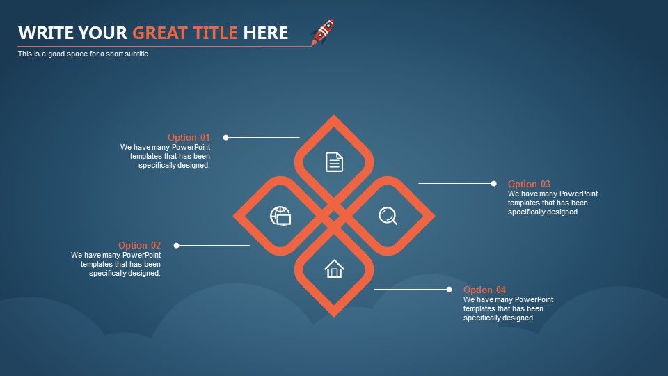 书籍火箭宇宙飞船扁平化动漫PPT模板