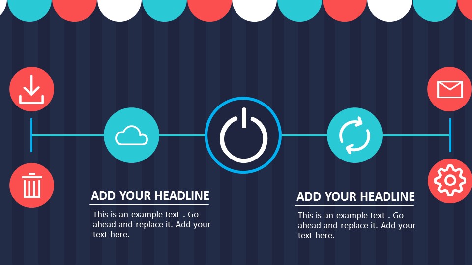 深色背景简洁卡通PPT模板