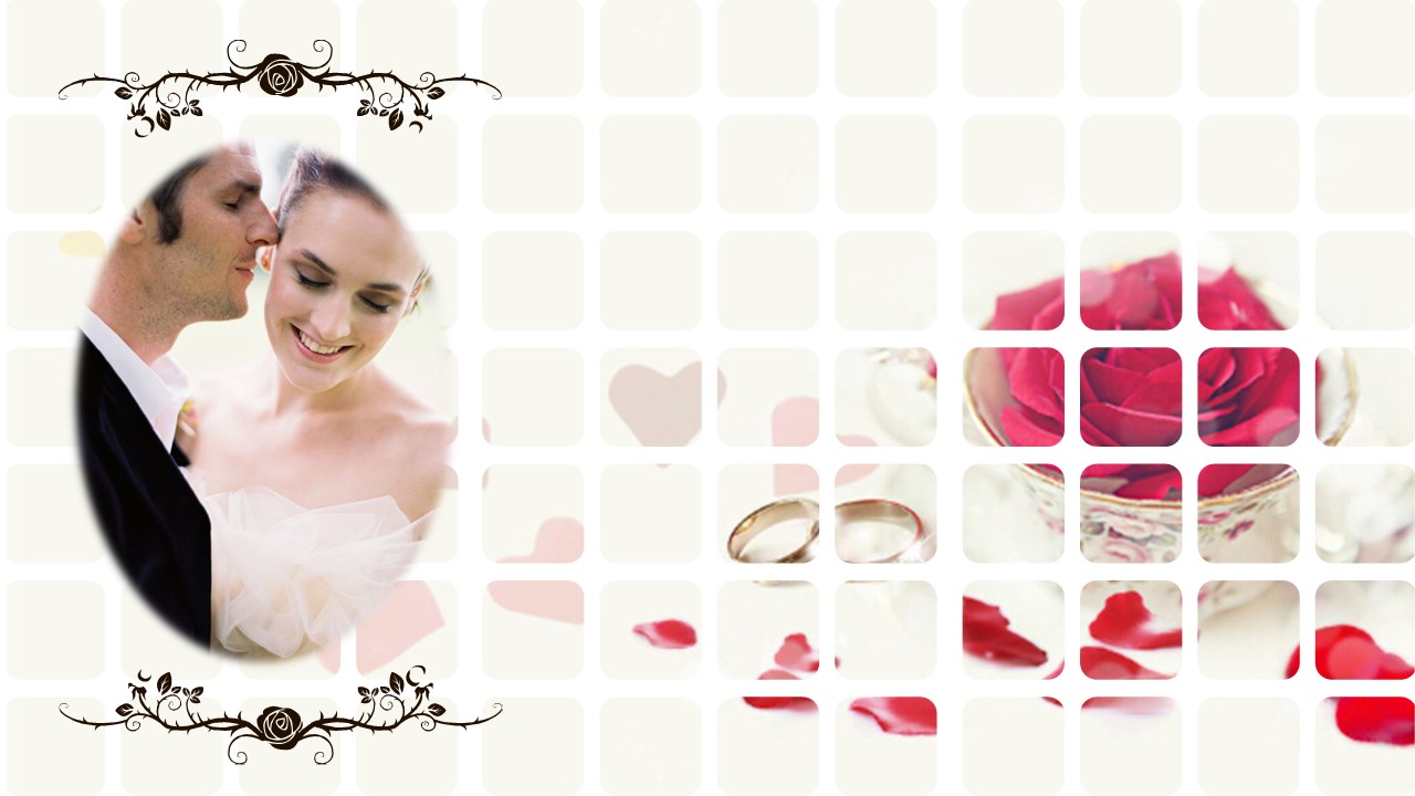 扁平化动漫婚礼结婚庆典PPT模板