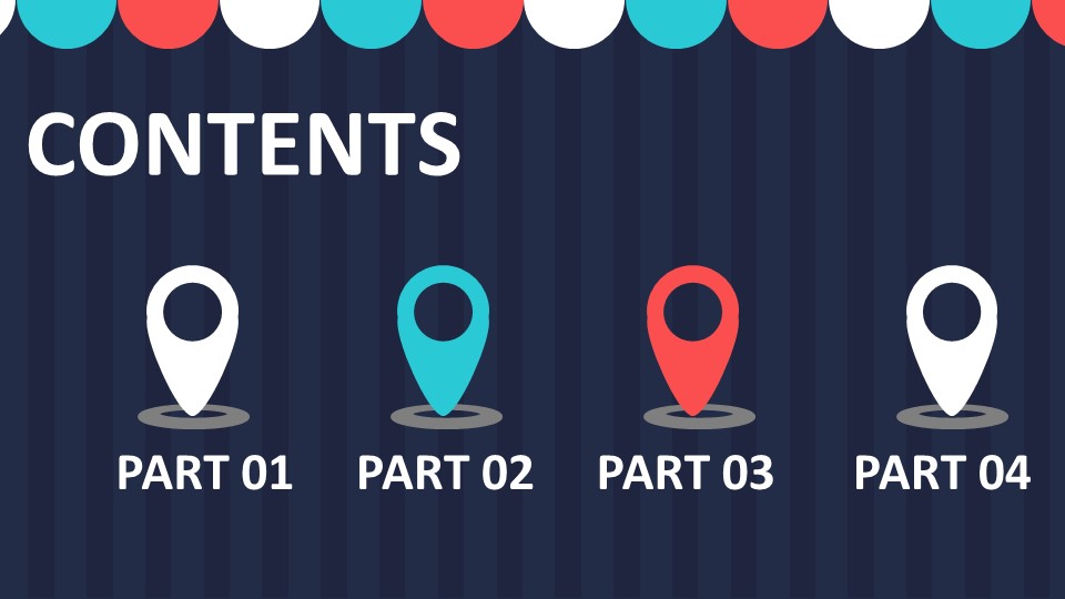 深色背景简洁卡通PPT模板