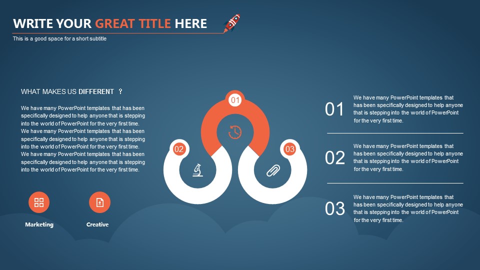 书籍火箭宇宙飞船扁平化动漫PPT模板