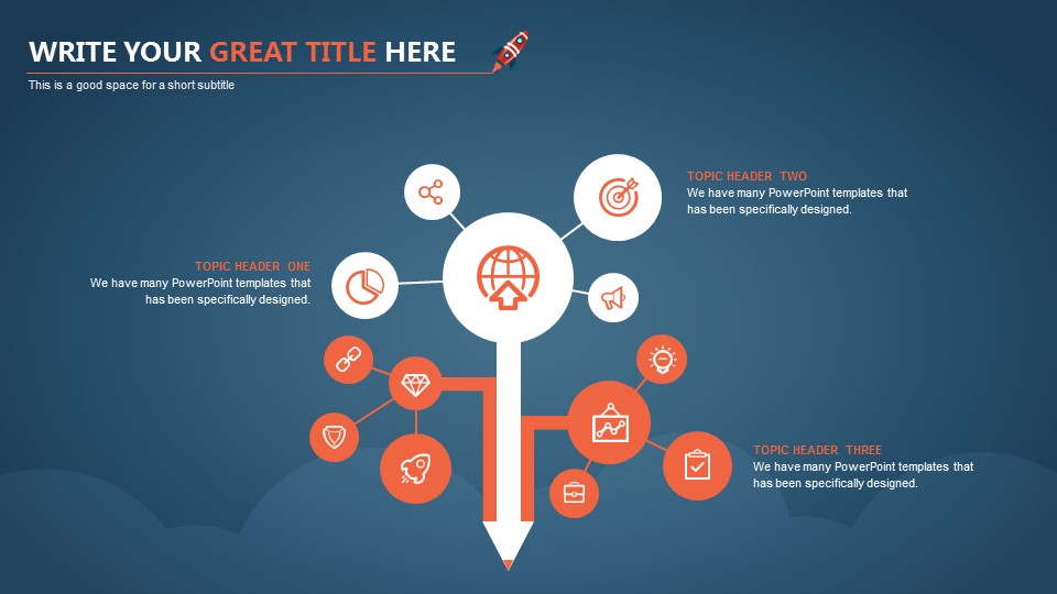 书籍火箭宇宙飞船扁平化动漫PPT模板