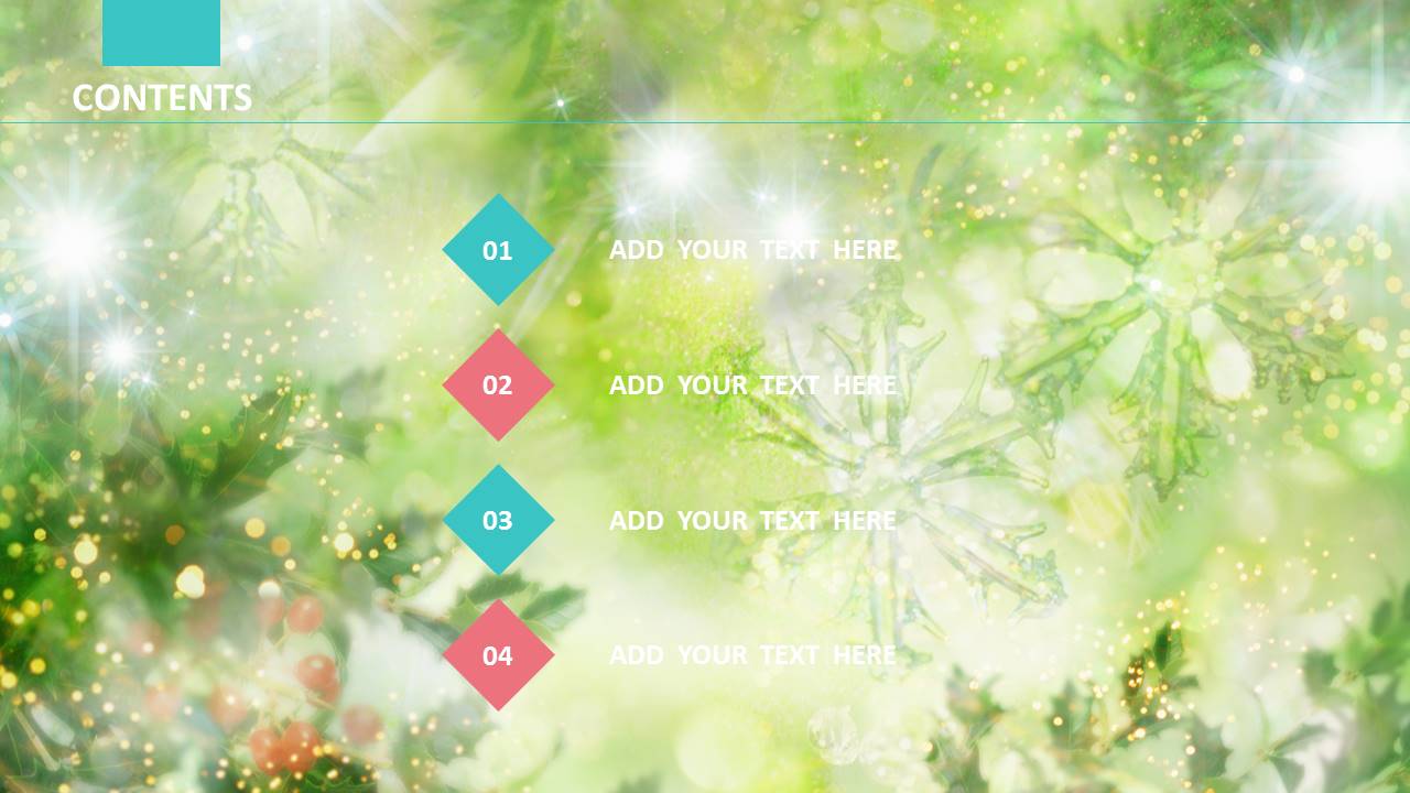 绿色圣诞节日展示PPT模板