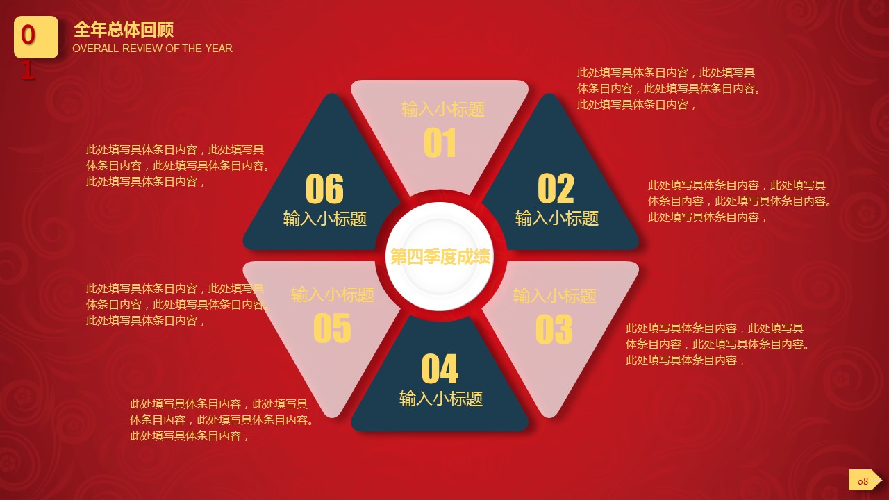 喜庆红色年会年终总结PPT模板