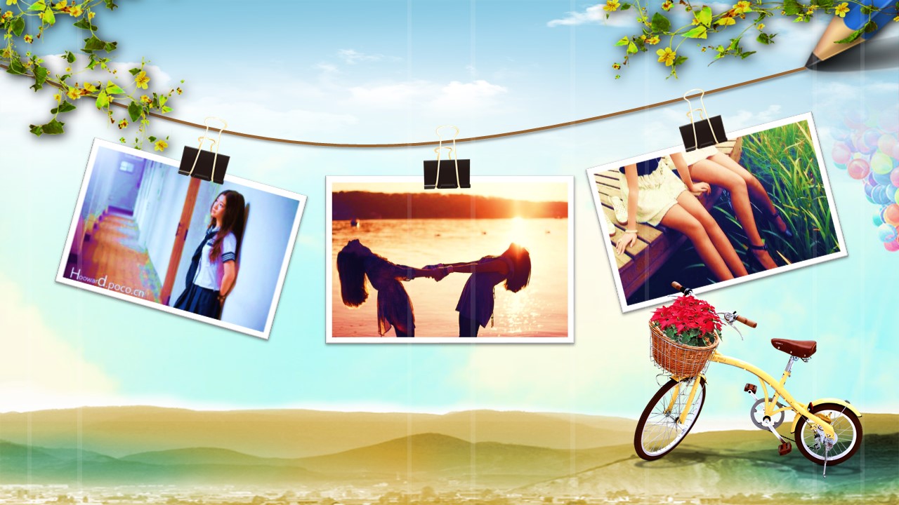 气球飞翔唯美同学聚会毕业聚会PPT模板