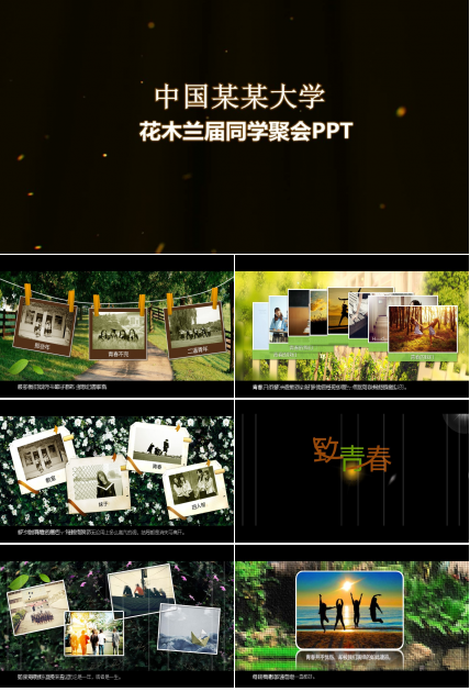 创意唯美同学聚会毕业聚会PPT模板