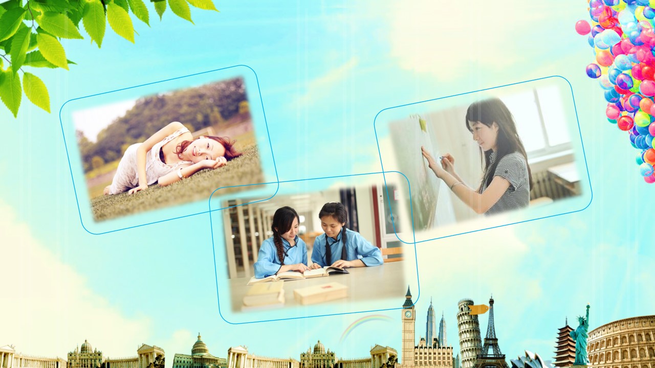 气球飞翔唯美同学聚会毕业聚会PPT模板