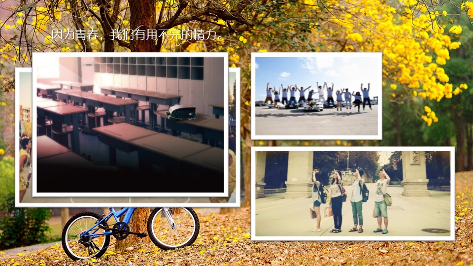 青春纪念册相册现代清新同学聚会PPT模板