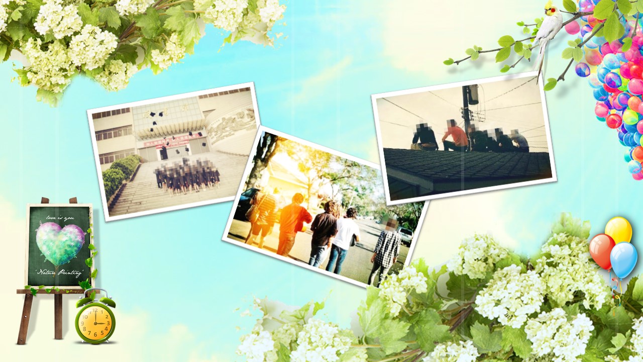 气球飞翔唯美同学聚会毕业聚会PPT模板