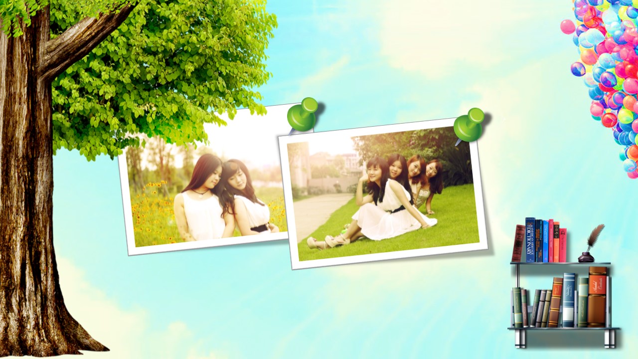 气球飞翔唯美同学聚会毕业聚会PPT模板