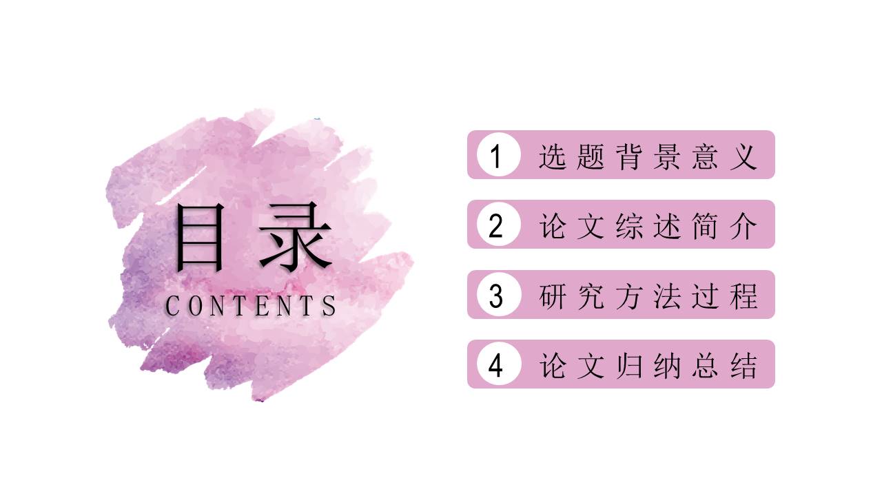 水彩风毕业论文答辩PPT模版