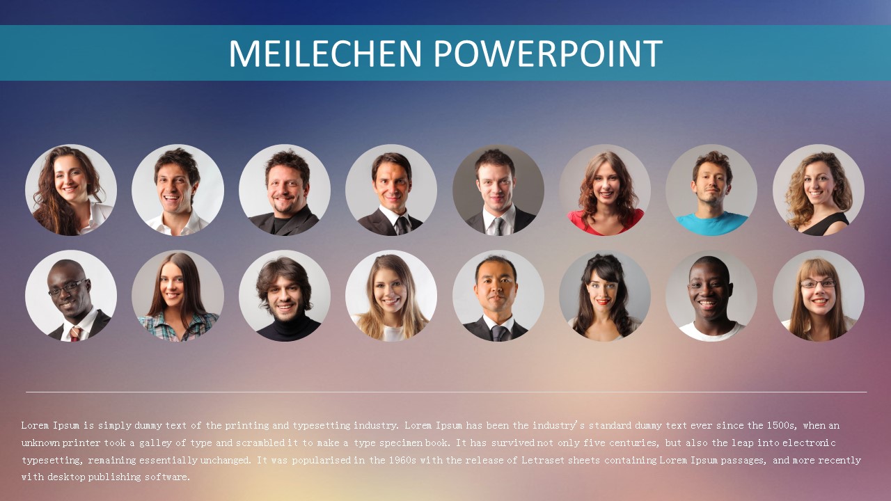 ios风格朦胧渐变色简约创意PPT模板