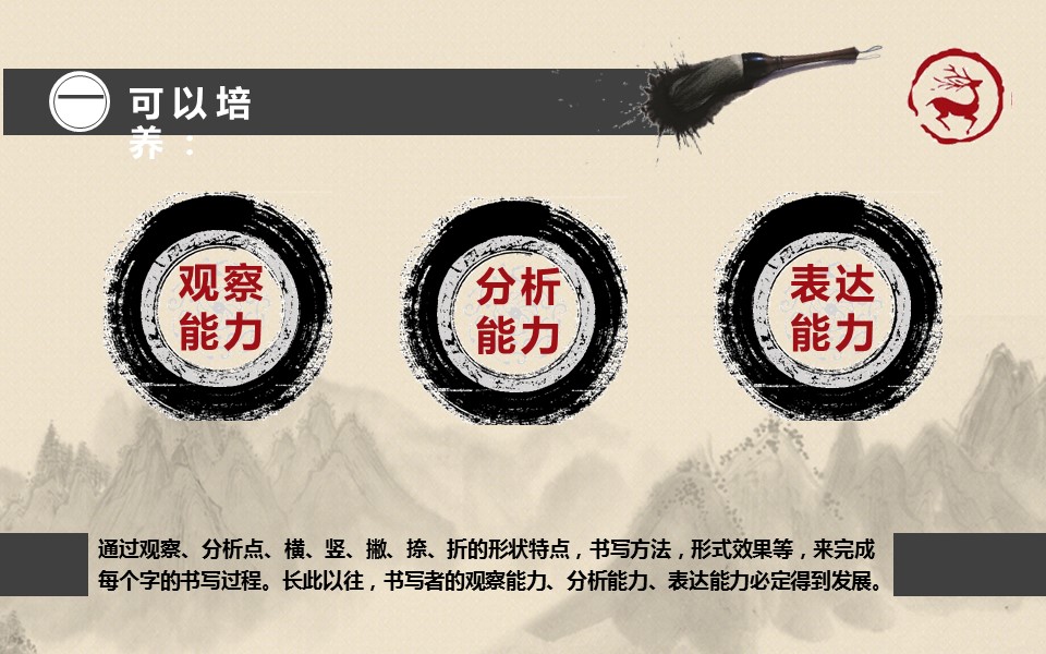 关于书法介绍的中国风PPT模板