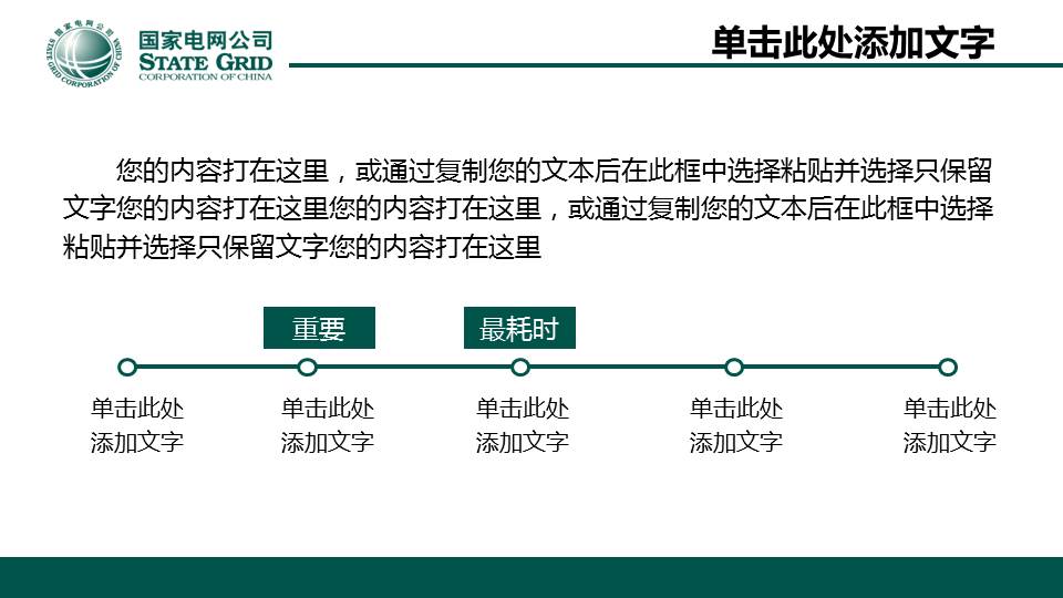 绿色国家电网工作总结汇报PPT模板