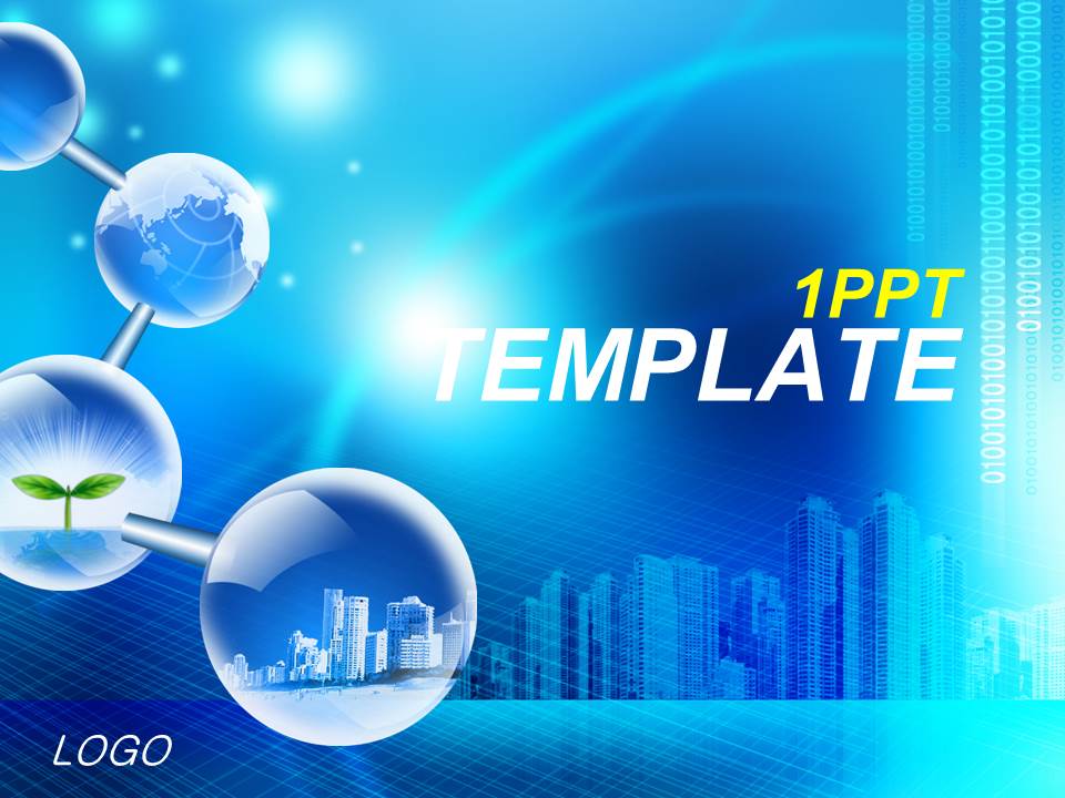 蓝色生物能源科技PPt模板