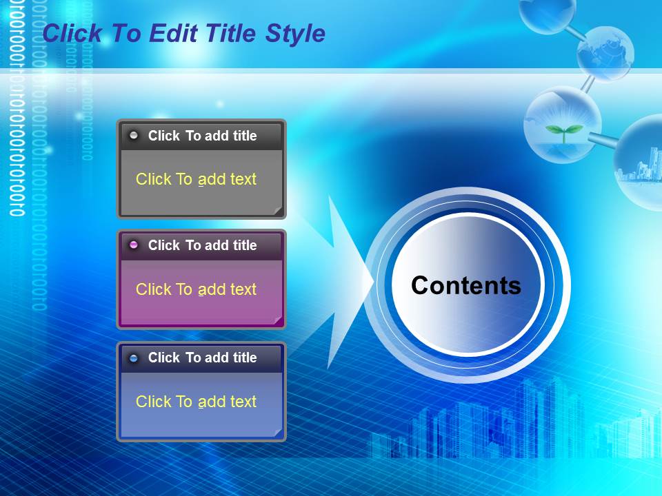 蓝色生物能源科技PPt模板