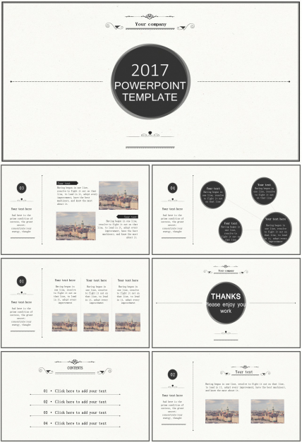 极致简约清新时尚答辩PPT模板