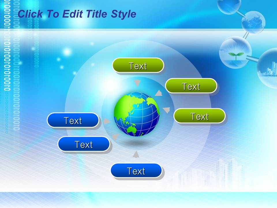 蓝色生物能源科技PPt模板