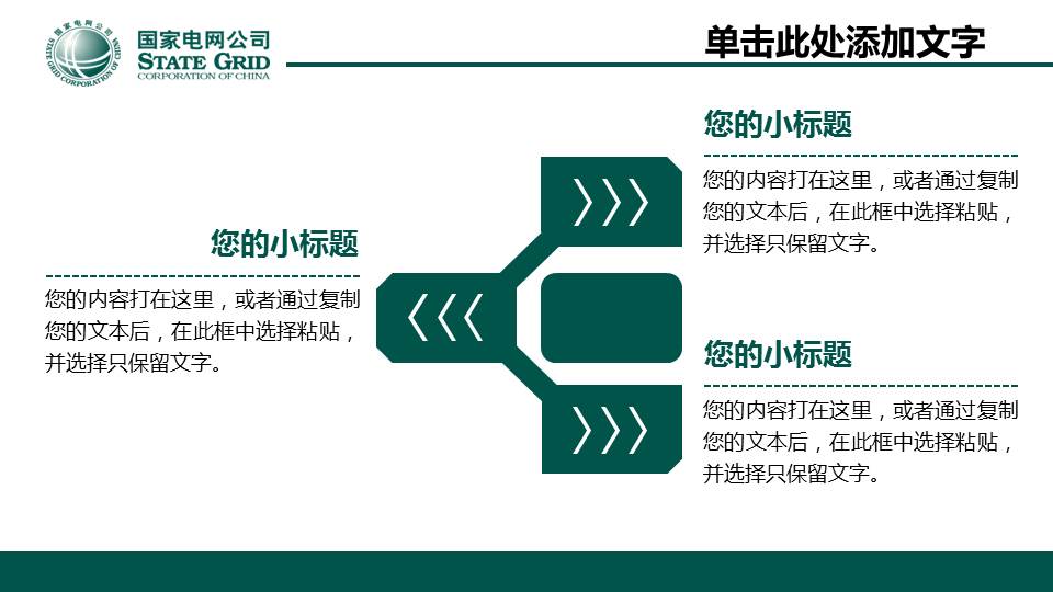 绿色国家电网工作总结汇报PPT模板