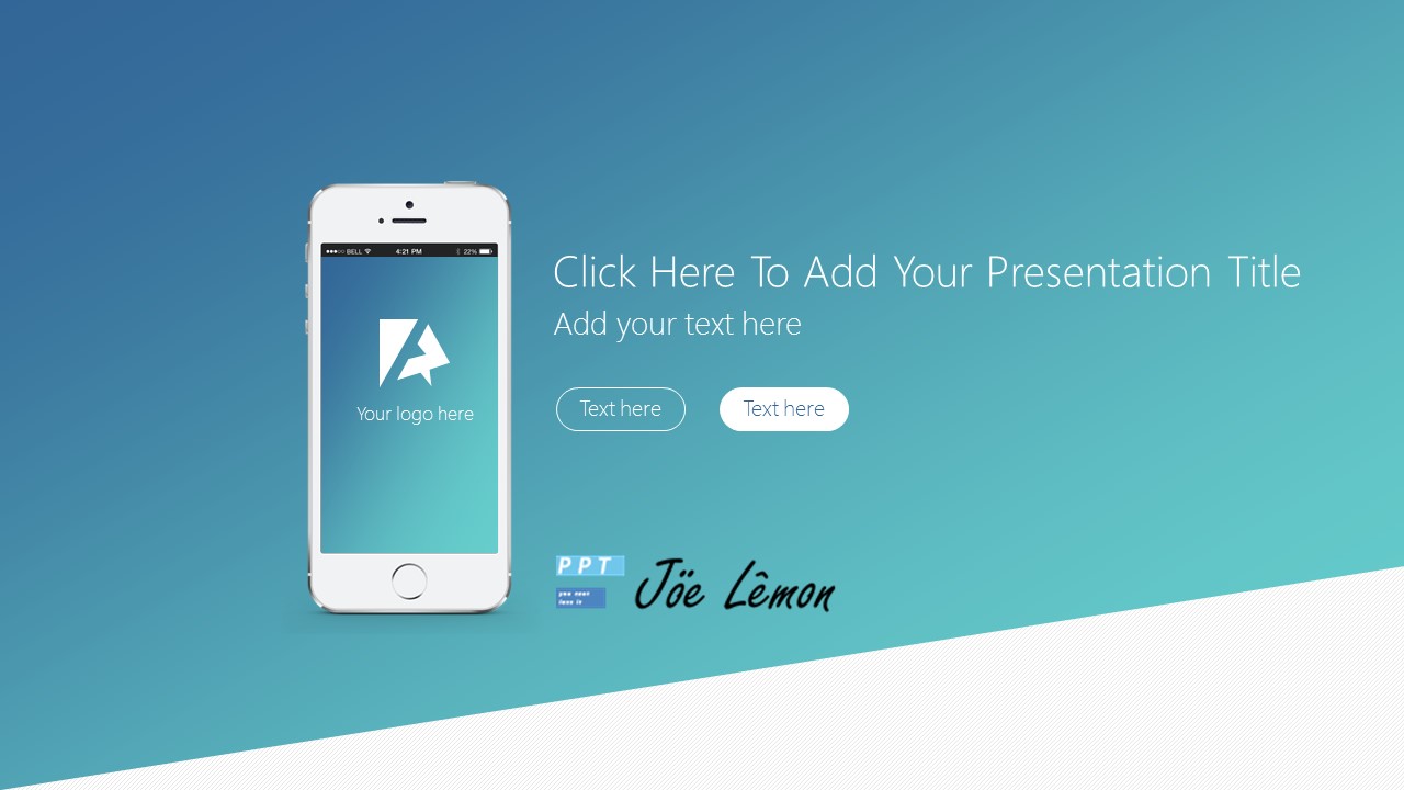 手机封面清新简约工作汇报PPT模板