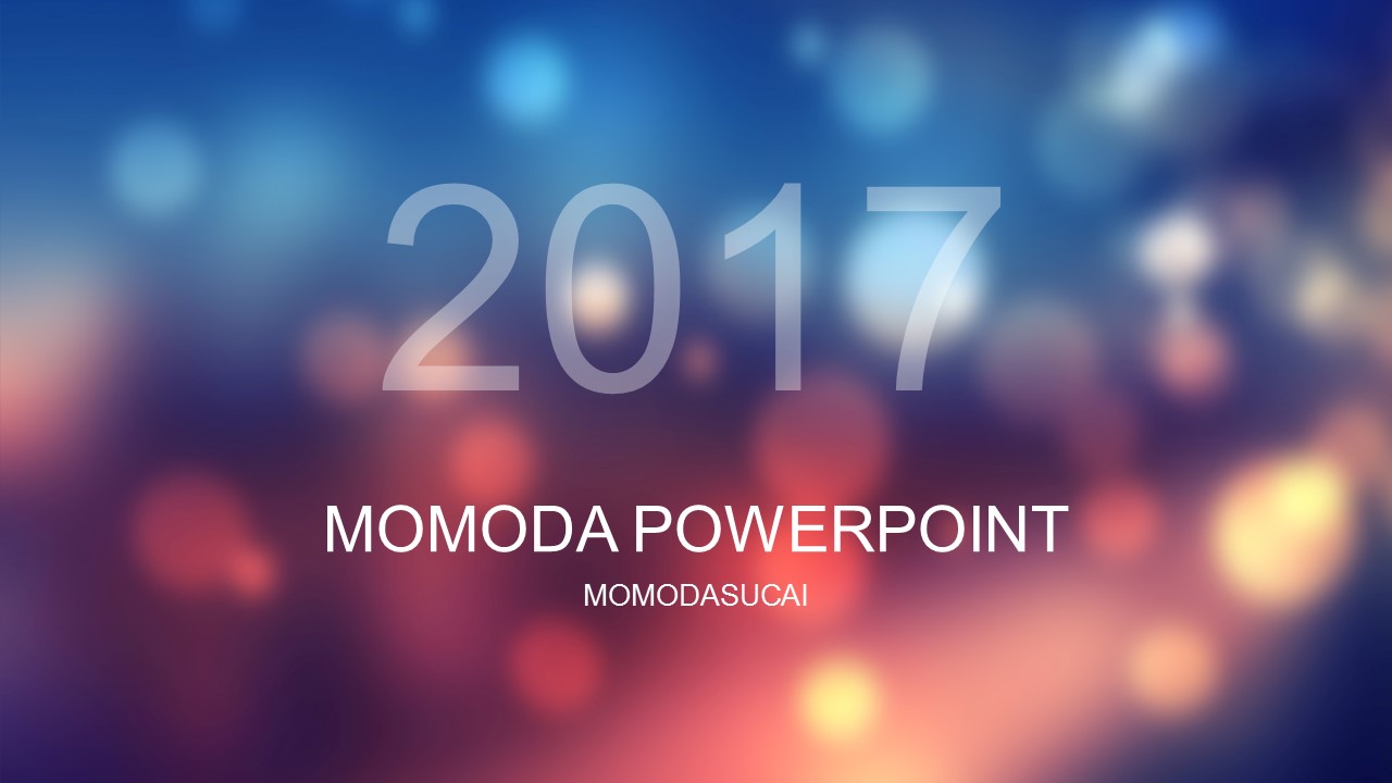 ios风格渐变色星光背景PPT模板