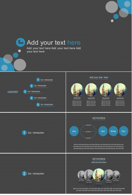 黑色稳重圆点毕业答辩PPT模板