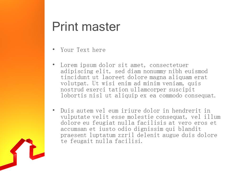 红色房屋轮廓家居PPT模板