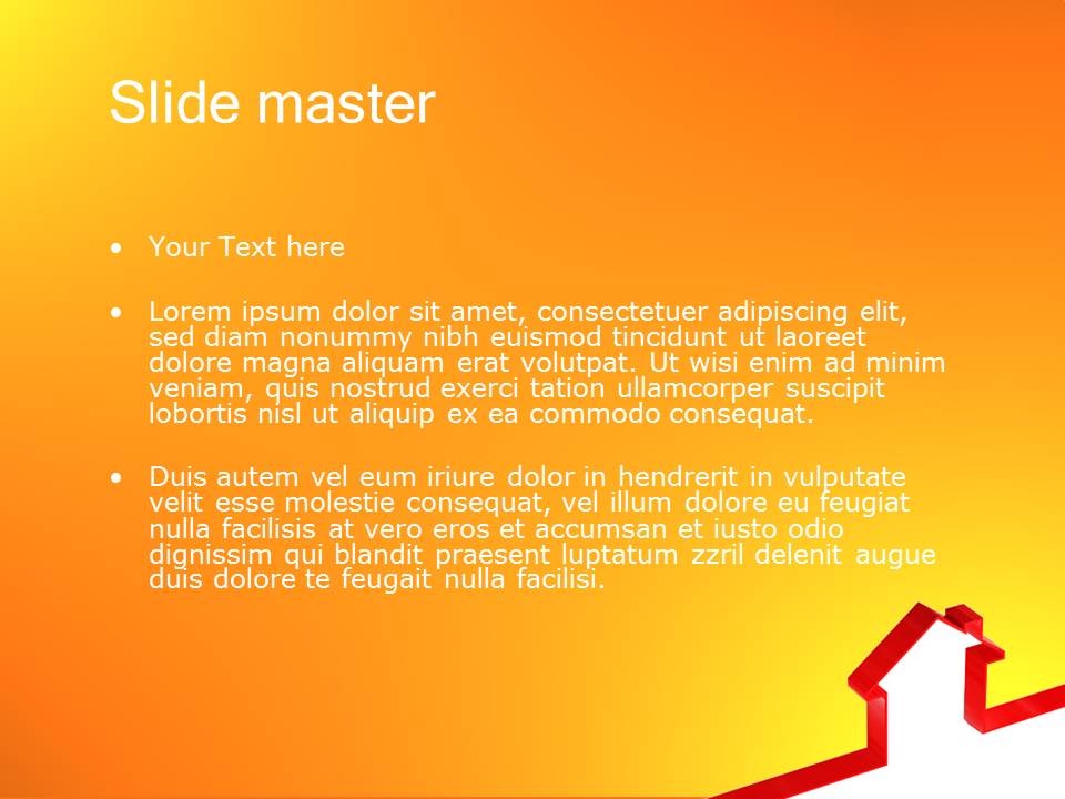 红色房屋轮廓家居PPT模板