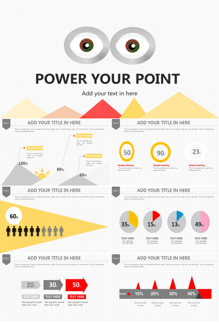 创意卡通大眼睛工作总结PPT模板