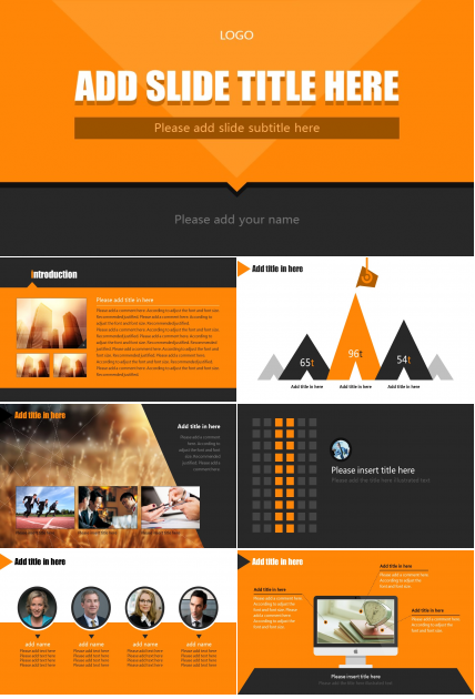 端庄大气黄色商务PPT模板