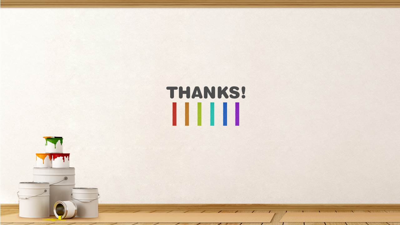 粉刷油漆涂料背景的家居装修PPT模板