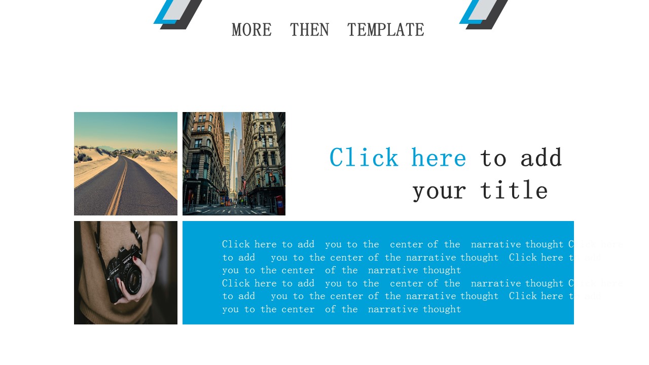 朝阳延伸的马路唯美简洁精品PPT模板