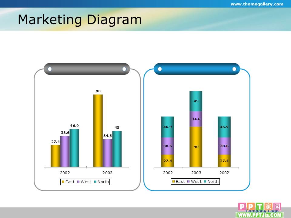 通用朴素蓝色图表免费下载