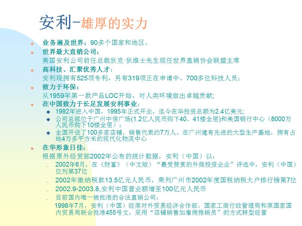 安利事业PPT免费模板