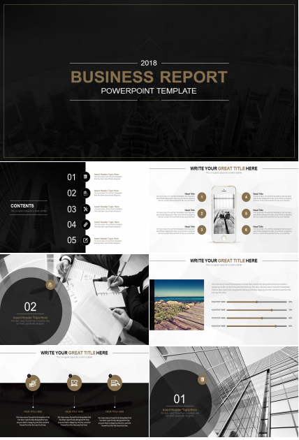 炫酷黑色时尚大气城市背景公司介绍PPT模板