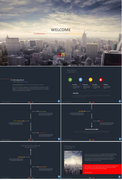 俯瞰城市大气时尚商务PPT模板