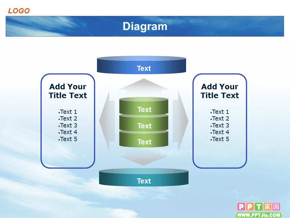 大自然主题PPT模板（蓝色天空）
